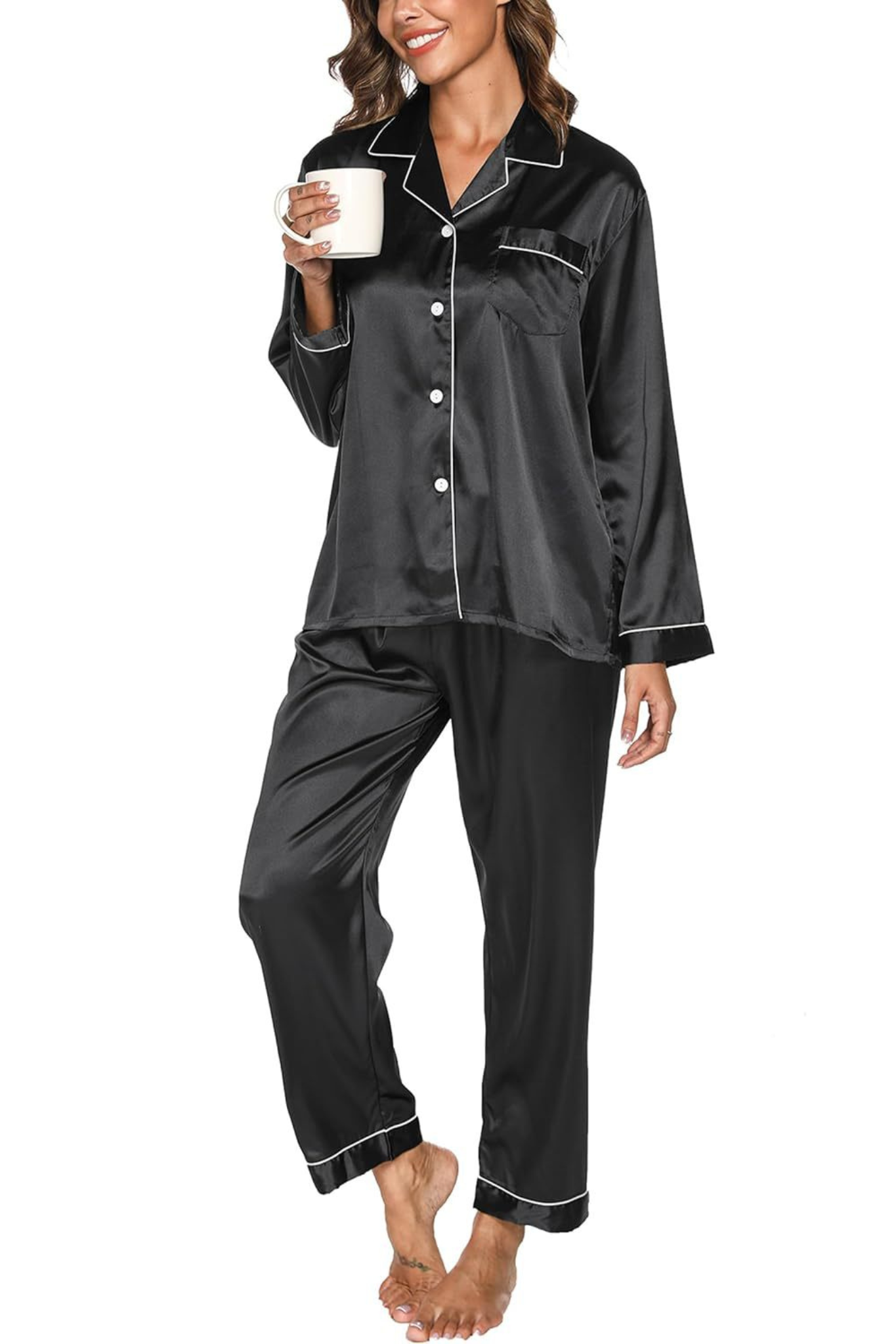 Rose Satin Pyjama Set